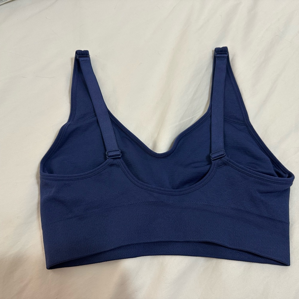 Puma Deep Royal Blue Seamless Convertible Sports Bra Small Athletic Activewear - Picture 3 of 6
